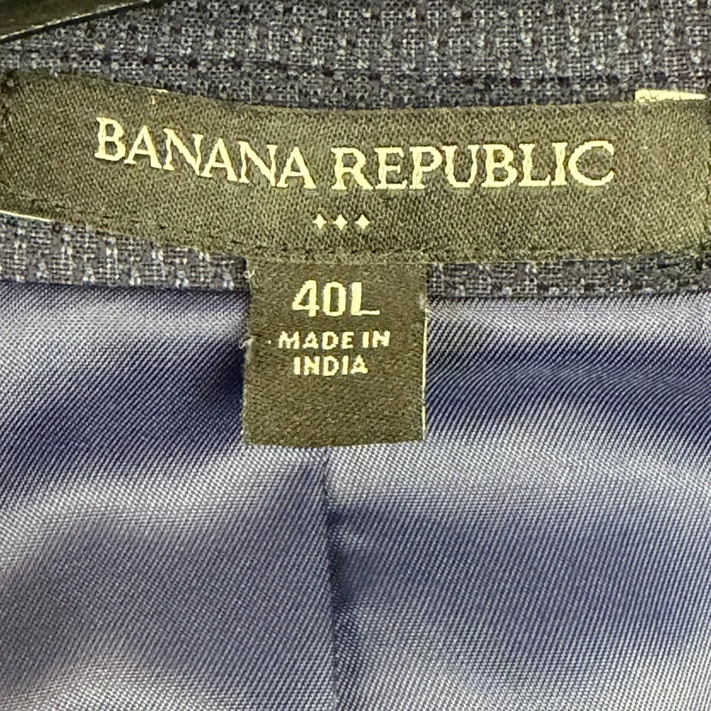 Banana Republic 40L Slim UNSTRUCTURED Stretch Blazer Sport Coat Textured Blue